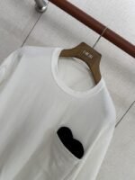 Bottega Veneta Round Neck Pocket Heart Short Sleeve White - 图片 3
