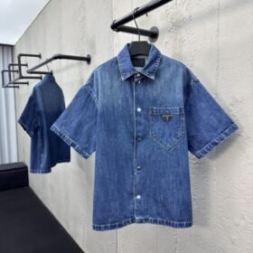 Prada Triangle Label Denim Shirt 2
