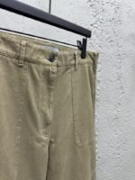 Prada solid color zipper wide leg twill casual pants - 图片 8