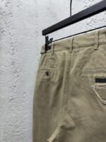 Prada solid color zipper wide leg twill casual pants - 图片 9