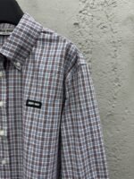 Miumiu Check Cotton Long Sleeve Shirt - 图片 5