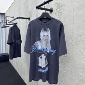 Balenciaga Britney Collection Printed Rhinestone Short Sleeve 2