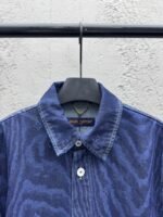 lv wood grain denim short sleeve shirt - 图片 3
