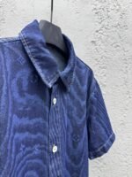 lv wood grain denim short sleeve shirt - 图片 8