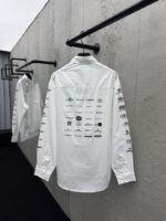 Balenciaga Multi Logo Print Shirt White - 图片 2