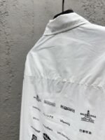 Balenciaga Multi Logo Print Shirt White - 图片 9