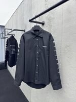 Balenciaga Multi Logo Print Shirt Black