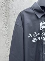 Balenciaga Ink Splash Print Pattern Shirt Black - 图片 4