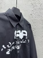 Balenciaga Ink Splash Print Pattern Shirt Black - 图片 8