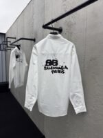 Balenciaga Ink Splash Print Pattern Shirt White - 图片 2