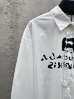 Balenciaga Ink Splash Print Pattern Shirt White - 图片 4
