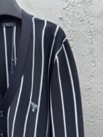 Prada Striped Embroidered Cardigan Sweater - 图片 5