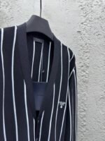 Prada Striped Embroidered Cardigan Sweater - 图片 8