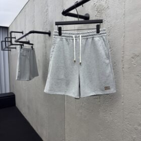 Miu Miu Embroidered Labeled Terry Shorts