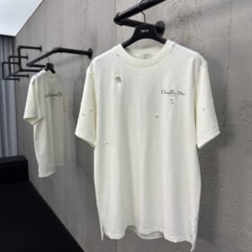 Dior Hole Breaking Letters Print Short Sleeve 2