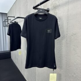 fendi embroidered label short sleeve black