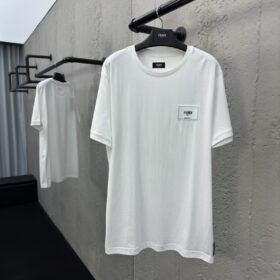 fendi embroidered label short sleeve white