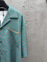 lv silk printed lapel short sleeve shirt - 图片 5