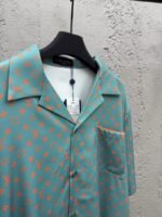 lv silk printed lapel short sleeve shirt - 图片 8