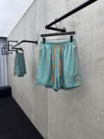 lv silk printed drawstring shorts