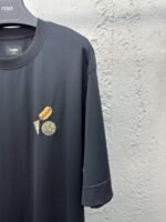 fendi Gourmet Pattern Embroidered Short Sleeve Black - 图片 5