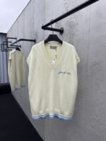 Dior Letter Embroidered Sleeveless Sweater Vest