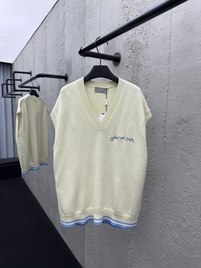 wsxc1753498608398_0.jpg Dior Letter Embroidered Sleeveless Sweater Vest - 图片 1