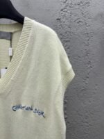 Dior Letter Embroidered Sleeveless Sweater Vest - 图片 5