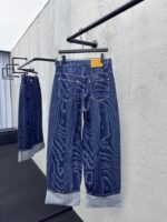 lv printed button and zipper flap jeans - 图片 2