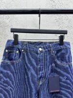 lv printed button and zipper flap jeans - 图片 3