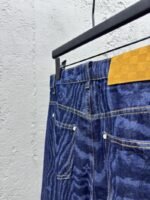 lv printed button and zipper flap jeans - 图片 9