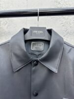 Prada Lambskin Triangle Label Leather Jacket - 图片 3