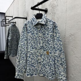 Lv jacquard work denim jacket