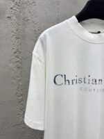 Dior Alphabet Printed Washed And Rubbed Short Sleeve 2 - 图片 4