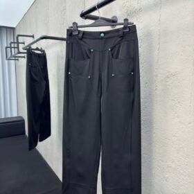 Lv Wool Halo Button Pants