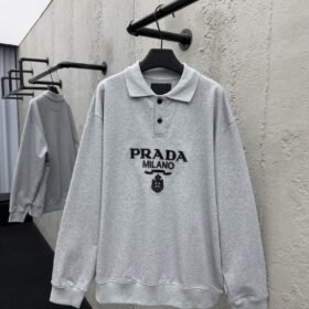 Prada Embroidered Polo Sweatshirt 2