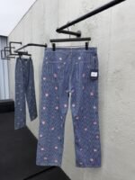 Lv Hickory Cherry Blossom Rhinestone Pants - 图片 2