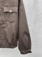 Miu Miu Letter Logo Embroidered Pointed Collar Zipper Long Sleeve Jacket Jacket - 图片 7
