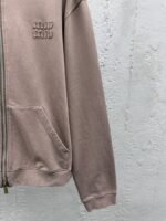 Miu Miu Cocoa Brown Logo Zipper Sweatshirt - 图片 7