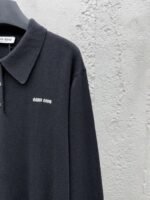 Miu Miu Letters Embroidered Long Sleeve Polo - 图片 5