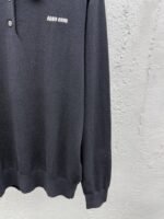 Miu Miu Letters Embroidered Long Sleeve Polo - 图片 7