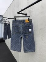 Lv Quilted Zipper Straight Leg Embroidered Jeans - 图片 2