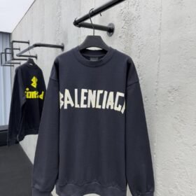 Balenciaga Gum Tape Alphabet Logo Print Round Neck Long Sleeve