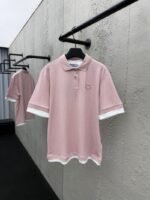 Prada Plain Knit False Two Piece Short Sleeve Polo Shirt 1
