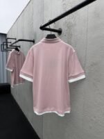 Prada Plain Knit False Two Piece Short Sleeve Polo Shirt 1 - 图片 2