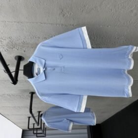 Prada Plain Knit False Two Piece Short Sleeve Polo Shirt 2