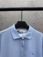 Prada Plain Knit False Two Piece Short Sleeve Polo Shirt 2 - 图片 3