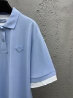 Prada Plain Knit False Two Piece Short Sleeve Polo Shirt 2 - 图片 5