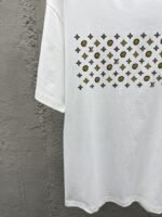 LV brand logo print round neck short sleeve T-shirt - 图片 6
