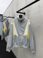 LV Color-blocked High-neck Zipper Jacket Coat